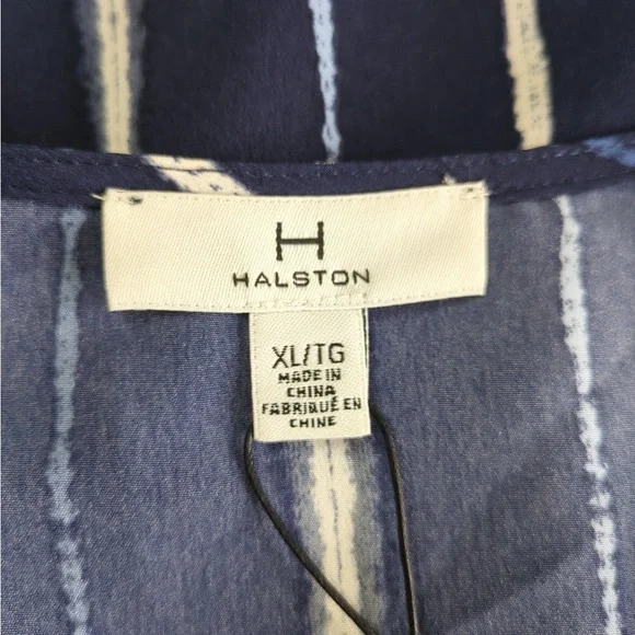 👯‍♀️Host Pick⚡️ H by Halston Pleated Surplice Top- Navy Shibori - Picture 8 of 9